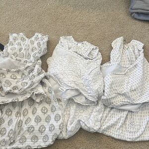 Three Gender Neutral Gray Halo Baby Sleep Sacks